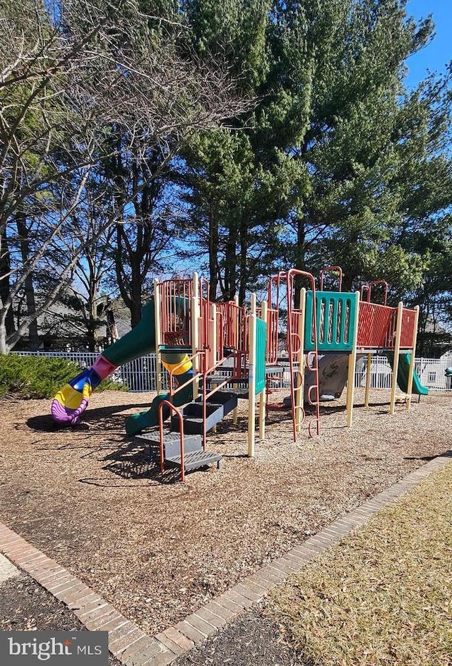 view of community jungle gym