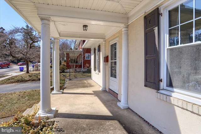 view of patio featuring covered porch