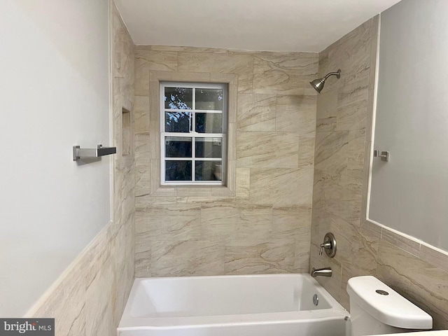 full bath with shower / washtub combination and toilet