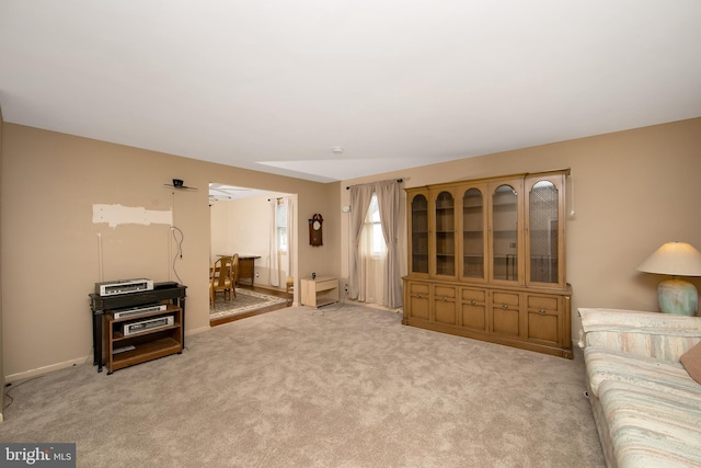 living room featuring carpet floors