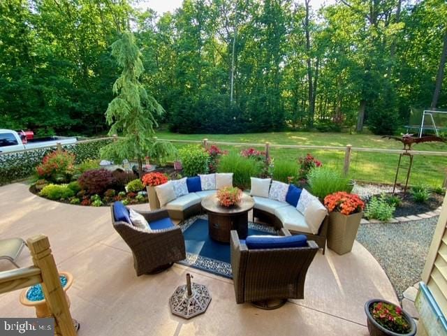 view of patio / terrace with an outdoor hangout area