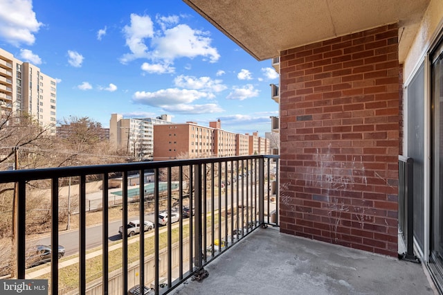 balcony with a view of city