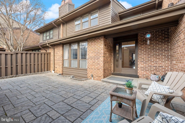 view of patio with fence