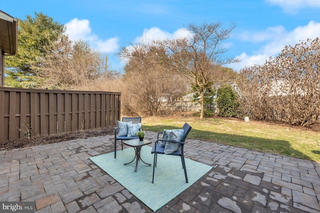 view of patio / terrace featuring a fenced backyard