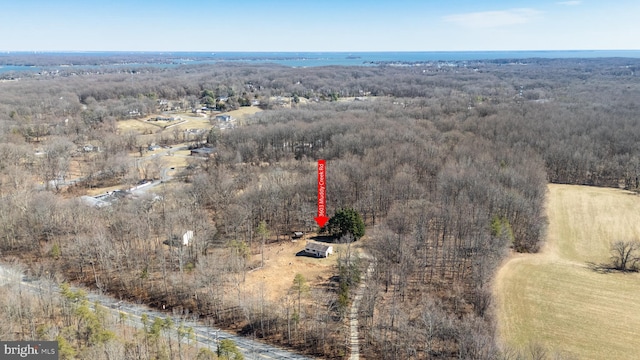 aerial view featuring a view of trees