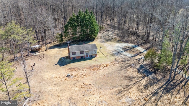 aerial view with a forest view