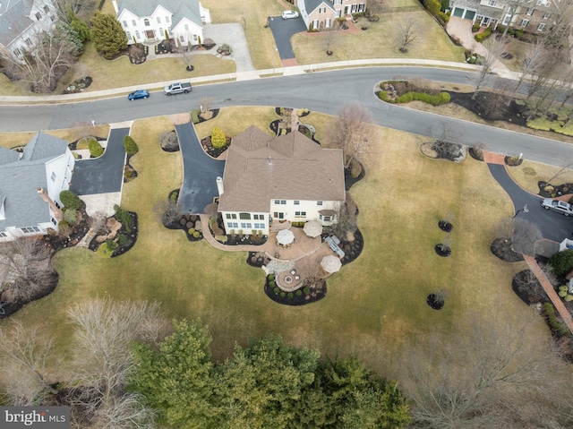 aerial view featuring a residential view