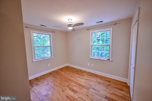 622 Hastings Rd, Baltimore, MD 21286 - unfurnished room with healthy amount of natural light, light wood-type flooring, and a ceiling fan