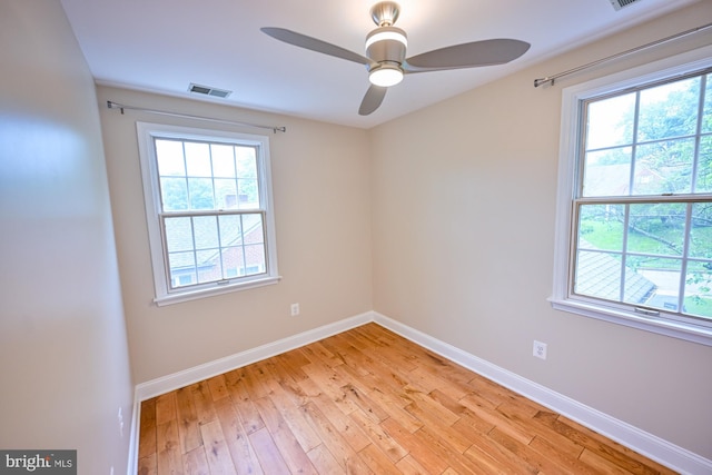 622 Hastings Rd, Baltimore, MD 21286 - spare room with plenty of natural light, light wood-style flooring, and ceiling fan
