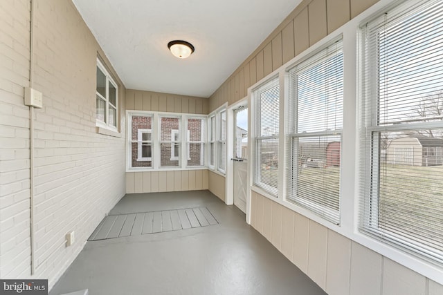 view of unfurnished sunroom