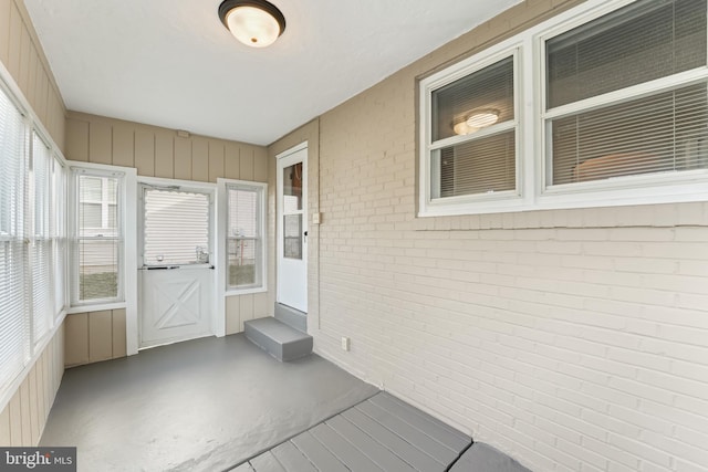 view of unfurnished sunroom