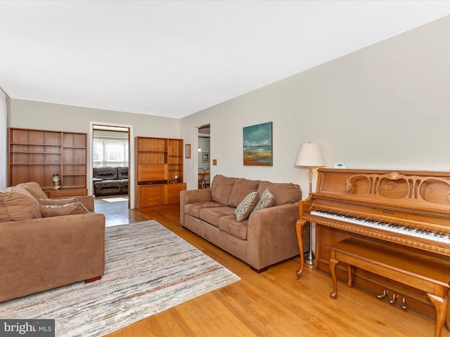 living area with light wood finished floors