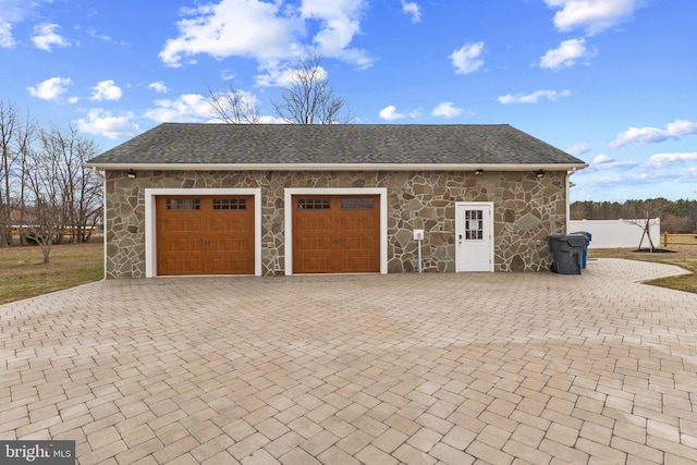 view of garage