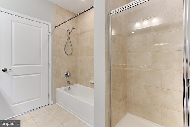 full bathroom featuring shower / washtub combination and tile patterned flooring