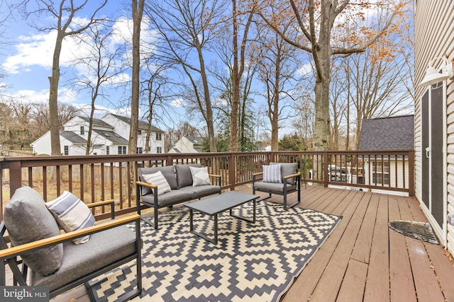 deck featuring outdoor lounge area