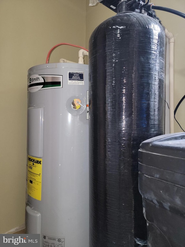 utility room featuring water heater