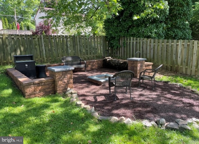 view of patio featuring a fenced backyard