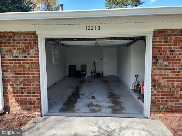 view of garage