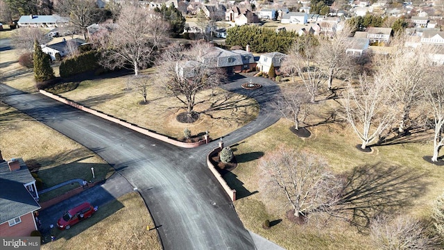 aerial view with a residential view