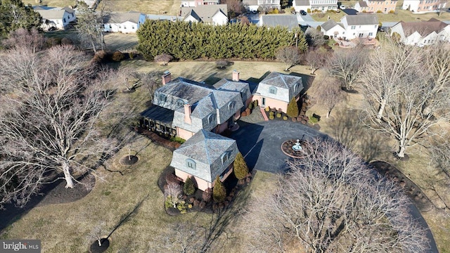 drone / aerial view with a residential view