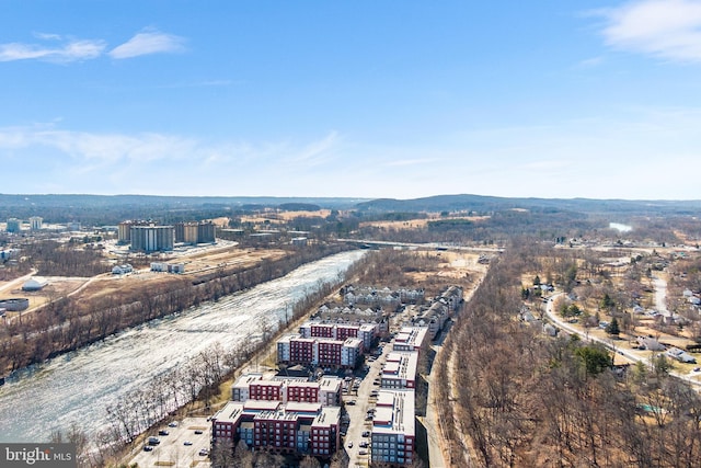 aerial view with a city view