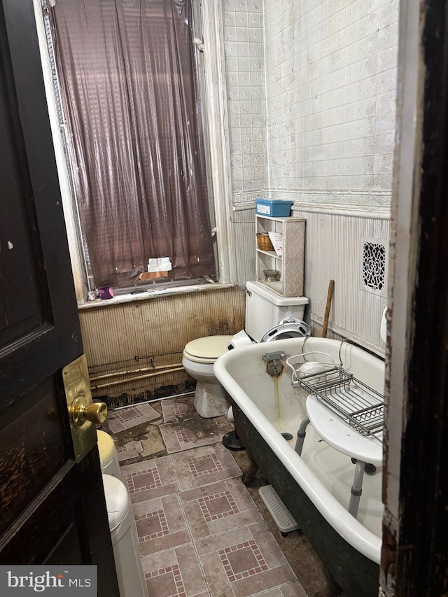 bathroom with a bathtub and toilet