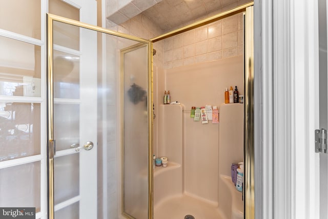 bathroom featuring a shower