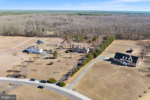 aerial view featuring a rural view