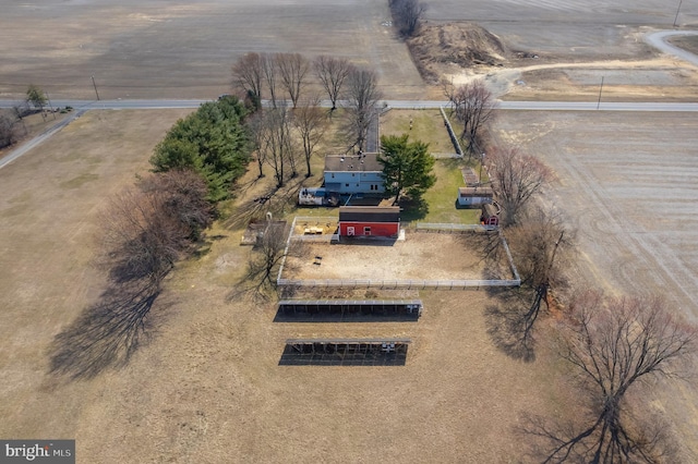 aerial view with a rural view