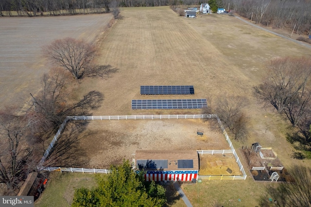 bird's eye view with a rural view