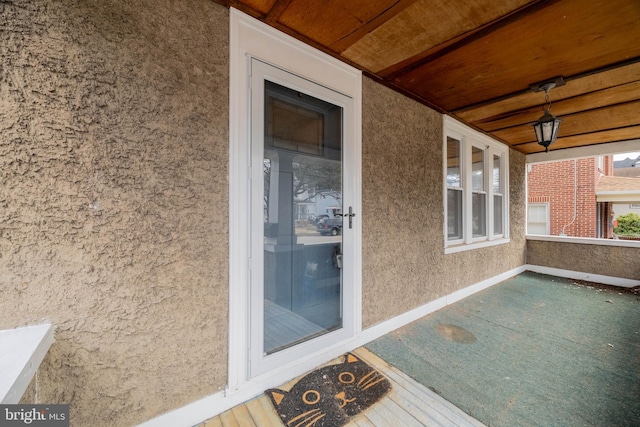 exterior space with stucco siding