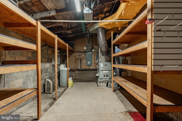 storage room featuring electric panel