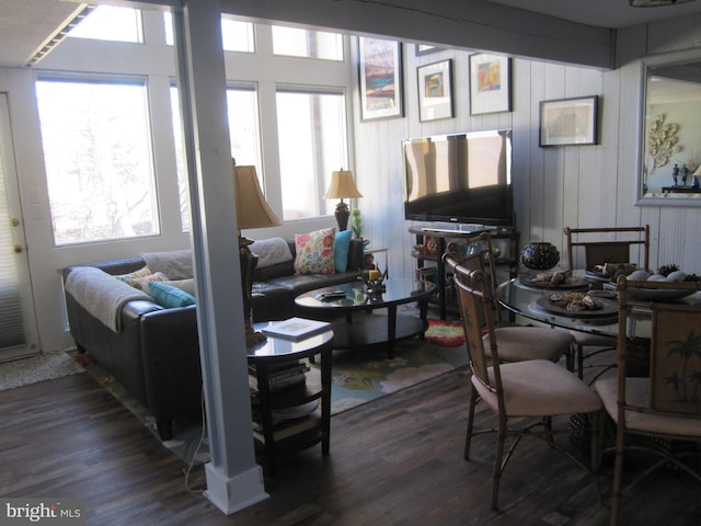 interior space featuring dark wood-type flooring