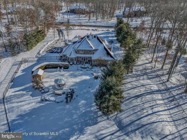 view of snowy aerial view