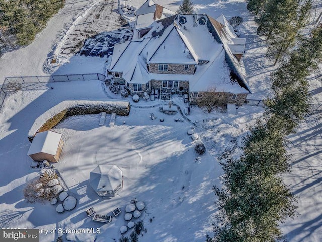 view of snowy aerial view