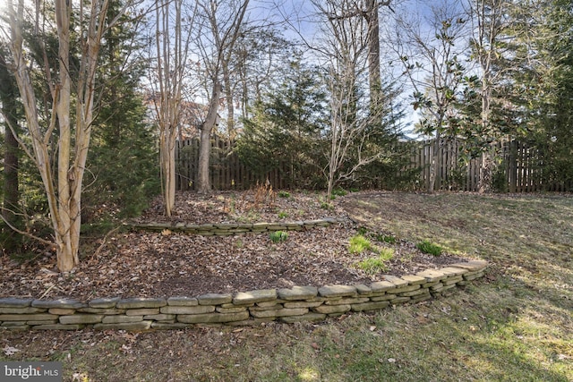 view of yard featuring fence