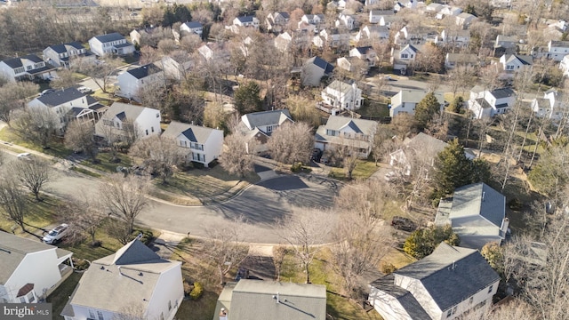 drone / aerial view with a residential view