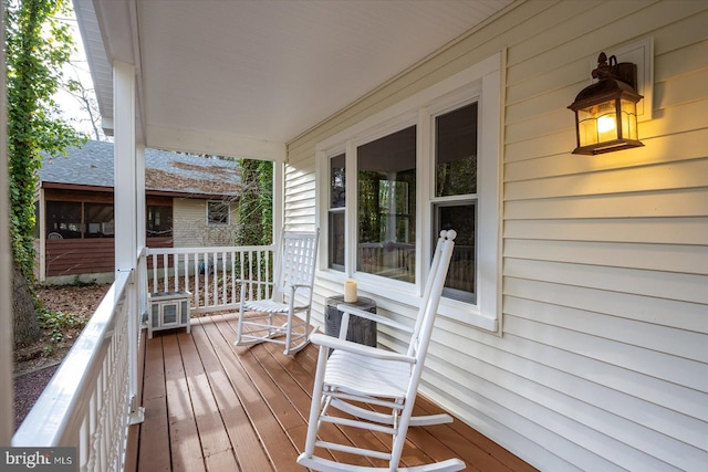 deck with a porch