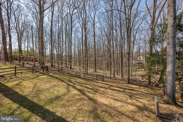 view of yard with fence