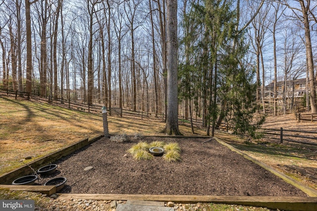 view of yard featuring fence