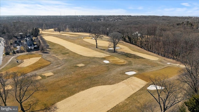 bird's eye view featuring golf course view