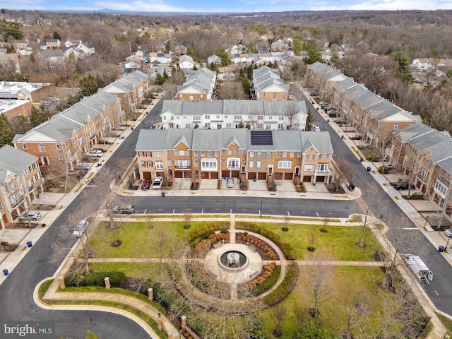 bird's eye view with a residential view