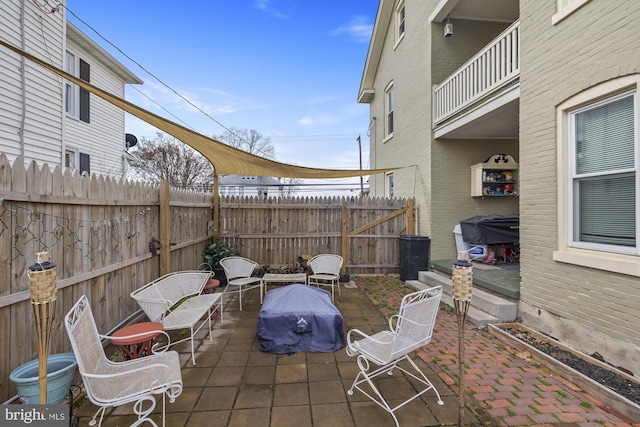 view of patio with fence