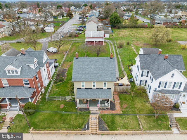 drone / aerial view with a residential view