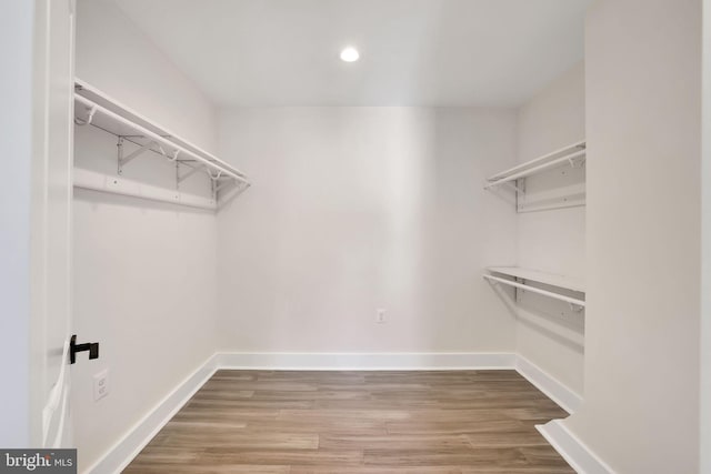 spacious closet with wood finished floors