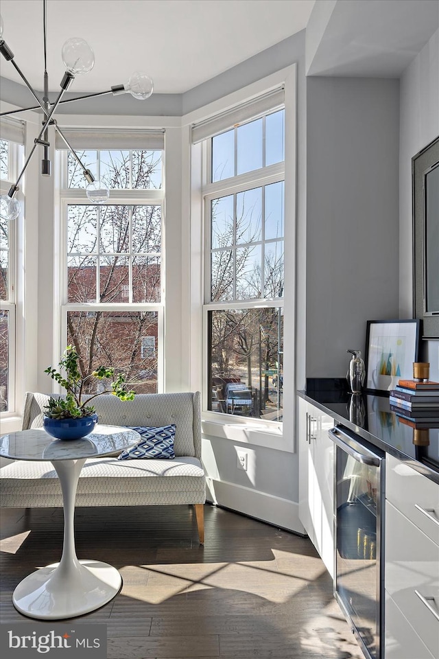 interior space featuring wine cooler