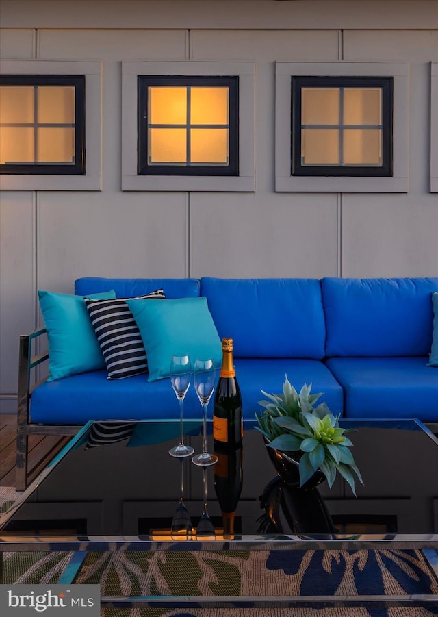 view of patio / terrace with fence and an outdoor living space