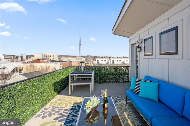 exterior space featuring an outdoor hangout area