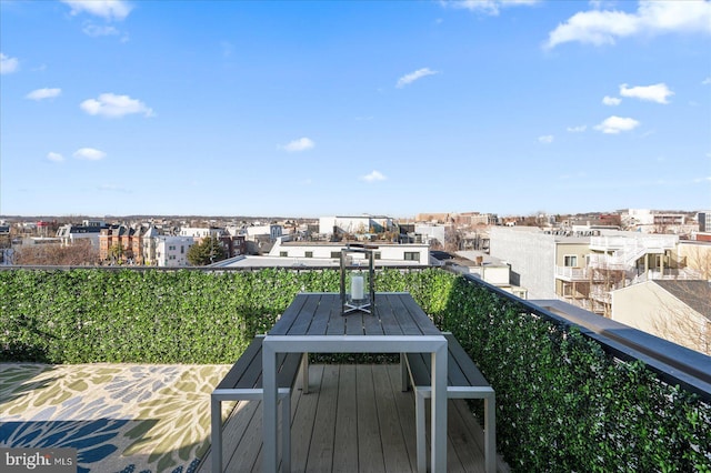 balcony with a view of city