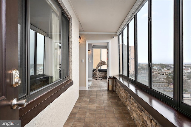 interior space with stone finish flooring